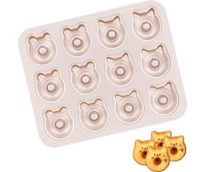 CANDeal Moule à Gâteau Madeleine Avec Chat De Cartoon Et Panda Pour 12 Tasses, Plaque à Gâteau Cannelée Avec Revêtement Antiadhésif, Moule à Gâteau Biscuits-Cupcake-Muffin