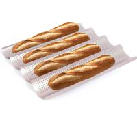 CANDeal Poêle à baguette perforée avec 4 fentes, poêle à pain française, poêle à baguette antiadhésive pour la cuisson