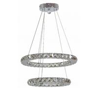 Candellux lustre suspension LED cristal - Argent