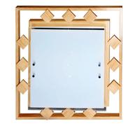 Candellux Plafonnier carré bois et verre - Bois clair