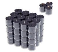 Candelo Lot de 96 bougies parfumées Ambiance - Bougies chauffe-plat parfumées Black Rose - dans un étui en plastique 3,8 x 1,7 cm - 4 heures de combustion - Bougies chauffe-plat noires