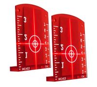 Candeon cible laser magnétique, 2 Pièces Plaque de Visée Laser Rouge avec Réflecteurs, cible lignes croisées Panneau cible laser en ABS avec Pouces/Centimètres échelle pour Améliorer la Visibilité