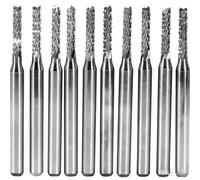 Candeon Fraises en bout CNC Router Bits - 10pcs 2mm Fraise en bout en carbure cémenté Kit de mèches de gravure Outil de fraisage à queue droite Foret de sculpture SMT/CNC/P-C-B Cutter