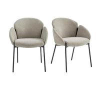 CANDICE-Chaise en tissu Luxury Grège (x2)