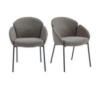 CANDICE-Chaise en tissu Luxury Taupe (x2)