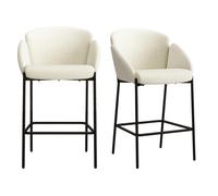 Candice-fauteuil de bar en tissu luxury ecru (x2)