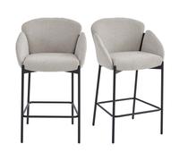 Candice-fauteuil de bar en tissu luxury grège(x2)