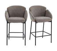 Candice-fauteuil de bar en tissu luxury taupe (x2)
