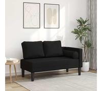 Canditree Chaise Longue Méridienne Côté Droit, Canapé avec Coussin Lombaire pour Salon, Appartement, Petit Espace (Noir)