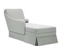 Canditree Chaise Longue Méridienne Côté Droit en Velours, Petit Canapé avec Coussin Lombaire pour Salon, Appartement (Gris Clair)