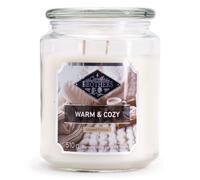 Candle Brothers Grande bougie parfumée dans un bocal - Chaud et confortable - Longue durée de combustion (110 h) - Blanc - 510 g