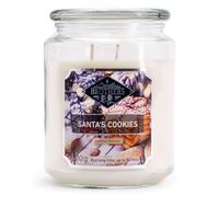 Candle-Brothers Grande bougie parfumée dans un verre, avec couvercle, motif de cookie du Père Noël, à 2 mèches, longue durée de combustion, cadeau pour femme