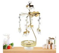 Candle Mobile Carousel,Carrousel Tournant Doré de Noël avec Éclairage Rotatif - Décoration Intérieure pour Salle à Manger Chambre Fête Saint-Valentin Restaurant Festival Méditation