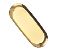 Candle Plate - 9.06 inches Stainless Steel, Golden Jewelry Decor Stand, Sl andle Holder Tray, Home Storage Organizer, Farmhouse Kitchen Bathroom Coffee Table Counter Decor
