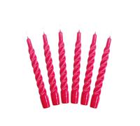 Candles with a Twist® - Lot de 6 bougies à tige torsadées - Fabriquées en Italie - 25 couleurs disponibles - Bougies de table laquées - Longue durée de combustion 5 heures - Décoration - 2,2 x 21 cm
