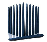 CANDWAX Lot de 12 bougies coniques sans gouttes non parfumées de 25,4 cm - Parfait pour le dîner et la décoration - Bleu foncé
