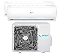 Candy, Climatiseur Smart Linea Pura, Climatiseur Dualsplit avec 1 unité extérieure et 2 internes 9000-12000 Btu, Silencieux, avec Self-Clean - Technologie d'expansion à froid et contrôle à distance