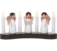 Candy Decoration Candle Corporation Angel Choir E10 Bois 4x3W, acier marron, blanc L: 31cm B: 8cm H: 15cm avec interrupteur de câble