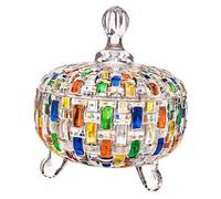 Candy Jar Hand Painted Colorful Glass Candy Container with Lid for Nuts Cookies Chocolate Coffee Beans D316