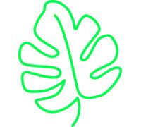 Candyshock LED Décorative Feuille - Néon LED sur Plexi, USB-A, Fixation Murale Incluse -Vert