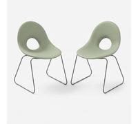 Candy Traîneau Lot de 2 chaises design intérieur et extérieur en polyéthylène Vert
