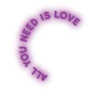 Candyshock LED Décorative All You Need Is Love - Néon LED sur Plexi, Alimentation Secteur, Fixation Murale Incluse -Violet