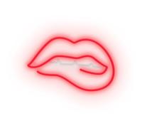 Candyshock LED Décorative Biting Lips - Néon LED sur Plexi, USB-A, Fixation Murale Incluse -Rouge