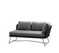 Cane-line Canapé modulaire Horizon Cane-Line Natté gris-gauche-pied noir