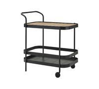 Cane-line Chariot de service Roll Lava grey. incl. plateau en teck