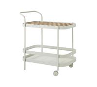 Cane-line Chariot de service Roll White. incl. plateau en teck