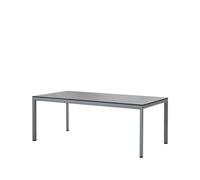 Cane-line Table à manger Drop Fossil black-support en aluminium gris clair 100x200cm