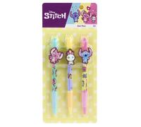 Disney Store Stitch - Lot de 3 stylos gel avec clip de figurine pour enfants - Articles de papeterie colorés pour l'école et les loisirs - Idéal comme cadeau - À partir de 3 ans - Bricolage - Peinture