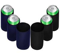 Canette Isotherme 6Pcs Rafraichisseur de Bouteille Refroidisseur Biere Refroidisseur vin Refroidisseur Bouteille Rafraichisseur de Bouteille Convient à Toutes Sortes de Soirées 3 Noires et 3 Marines