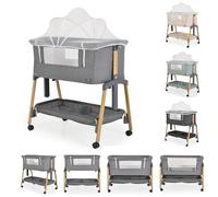 Cangaroo Lit bébé, Lit d'appoint Adoro, réglable, Matelas, Moustiquaire, Roues, coloris:gris