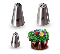 Cangool Lot de 3 douilles professionnelles en herbe (233, 234 et 23 m) pour décorer des gâteaux et cupcakes (embouts de piping d'herbe), buses compatibles avec poche à douille