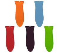 CANIGHT 5pièces Lot de Manchons Silicone Antidérapants Résistants Chaleur pour Poignées de Casserole Protège-mains Souples et Faciles à Nettoyer Accessoires de Cuisine Couleur Aléatoire