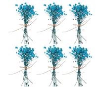 CANIGHT 6 Pièces Bouquet de Fleurs Séchées Résistant à L'usage Quotidien Gypsophile Bleu et Anti-jaunissement , pour Décorations de Mariage et Projets Décoratifs