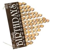 CANIGHT Calendrier en Bois Cœur pour Rappel des Anniversaires Familiaux 50 Disques Faciles à Assembler et Corde Suspendue, Présent Mariage ou Anniversaire