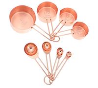 CANIGHT Cuillères à Mesurer Capacité Multiple Rangement Facile en Acier Inoxydable Or Lot de 8 Outil Précis pour Dosage de Poudre et Liquide pour Cuisson et Pâtisserie