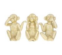 CANIGHT Figurine de Singe en Résine, Lot de 3 Pièces, Décoration | Ornements Animaux Miniatures, Finition Or, Bords Lisses, pour Café et Salle à Manger