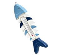 CANIGHT Jauge de Température Murale Camping en Bois Forme Arête de Poisson Décoration Murale Nautique Rustique pour Intérieur et Extérieur Maison