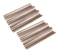 CANIGHT Moule à Ondulé 3 Vagues en Acier Carbone 2 Pièces Antiadhésif Perforé pour Cuisson de Baguettes Four