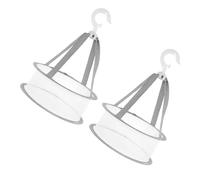 CANIGHT Panier de Séchage Suspendu en Tissu Blanc Ventilé et Pliable pour Pinceaux de Maquillage, 2 Pièces, Voyage