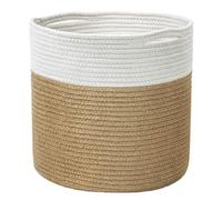 CANIGHT Panier Tressé en Corde Naturelle Blanc Cassé 20x20x20 Cm Panier à Fleurs Décoratif et Pratique pour Intérieur Porte-fleurs Élégant Multifonction pour Salon et Bureau