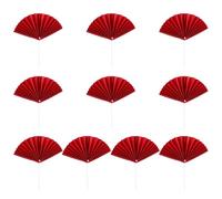 CANIGHT Piques à Gâteaux en Papier Rouge D'éventail, Décorations Légères et Magnifiques pour Gâteaux, pour Fêtes à Domicile Extérieur, Lot de 10 Pièces
