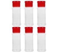 CANIGHT Set de 6 Pots à Condiments Rouges en Plastique pour Stockage D'assaisonnement, Taille Compacte Cuisine et Table
