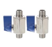 CANIGHT Vanne à Bille Robinet D'arrêt en Acier Inoxydable 2 Pièces 1/4 Pouce Npt Double Filetage Mâle Compact Bleu pour Sécurité Maximale Eau, Huile et Gaz