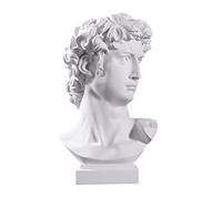 CANIGHT Vase Décoratif Buste David en Résine Blanche, 25cm, Porte-pinceaux Cosmétiques, Rangement de Bureau, Salon ou Balcon