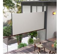 Canisse-Brise-vue-Brande Store latéral extensible 300x140 cm - Brise-vue jardin - Protection UV & vent - Métal/polyester -Gris