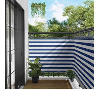 Canisse - brise-vue - brande Vidaxl Écran de balcon Bleu et Blanc 110 x 1000 cm Tissu Oxford
